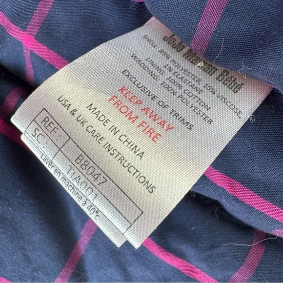 JoJo Maman Bebe pink felted peacoat jacket coat plaid lined J